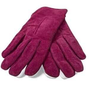 ISOTONER ARIS Vintage 90's Pink Suede Gloves Womens Mittens Cold Weather Lined